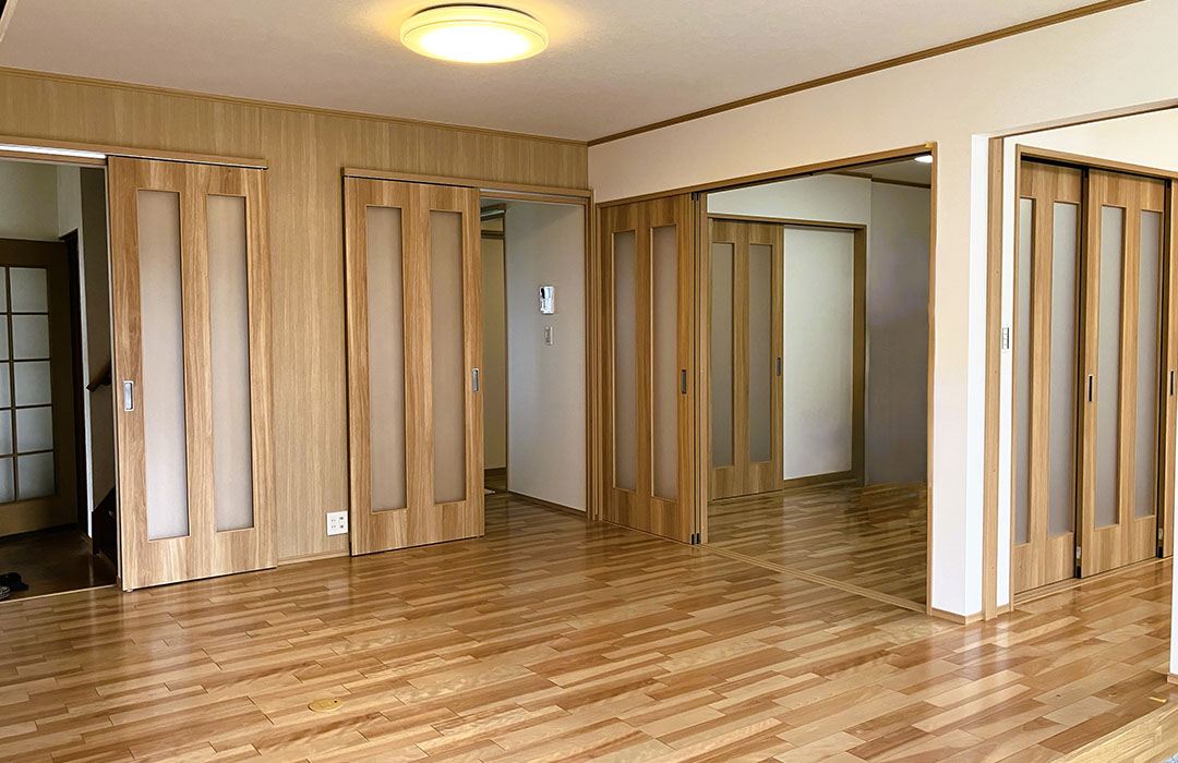 洗面室をリビングをつなぐ動線を整えた間取り